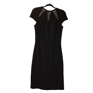 Vtg Tadashi Womens Small Little Black Dress Going Out Date Night Rhinestones Y2K